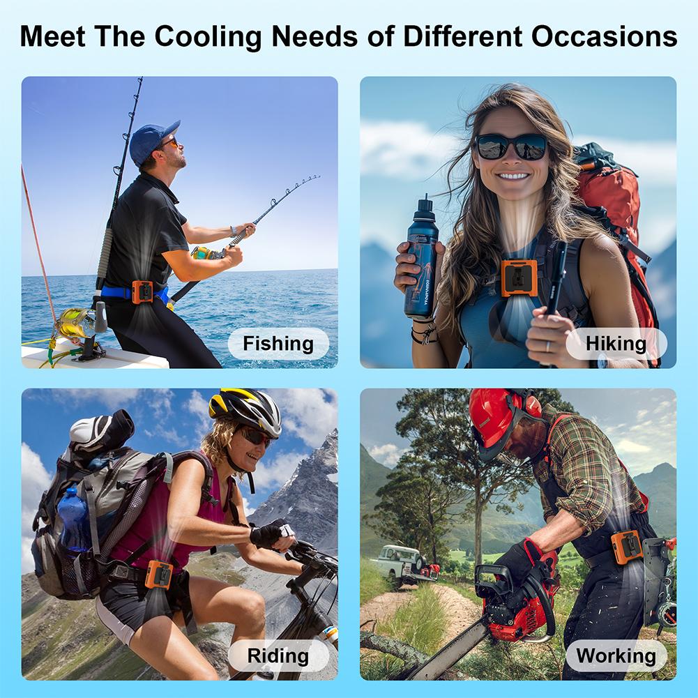 Portable Waist Fan with Power Bank Cool Waist Fan Brushless Motor Belt Personal Cooling Fan for Sports Cooking Outdoor Work