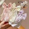 3pcs Set of Women's Fashionable Bow Hair Clips, High-End Hairpins with Mesh Ribbon and Spring Clasps, Hair Accessories
