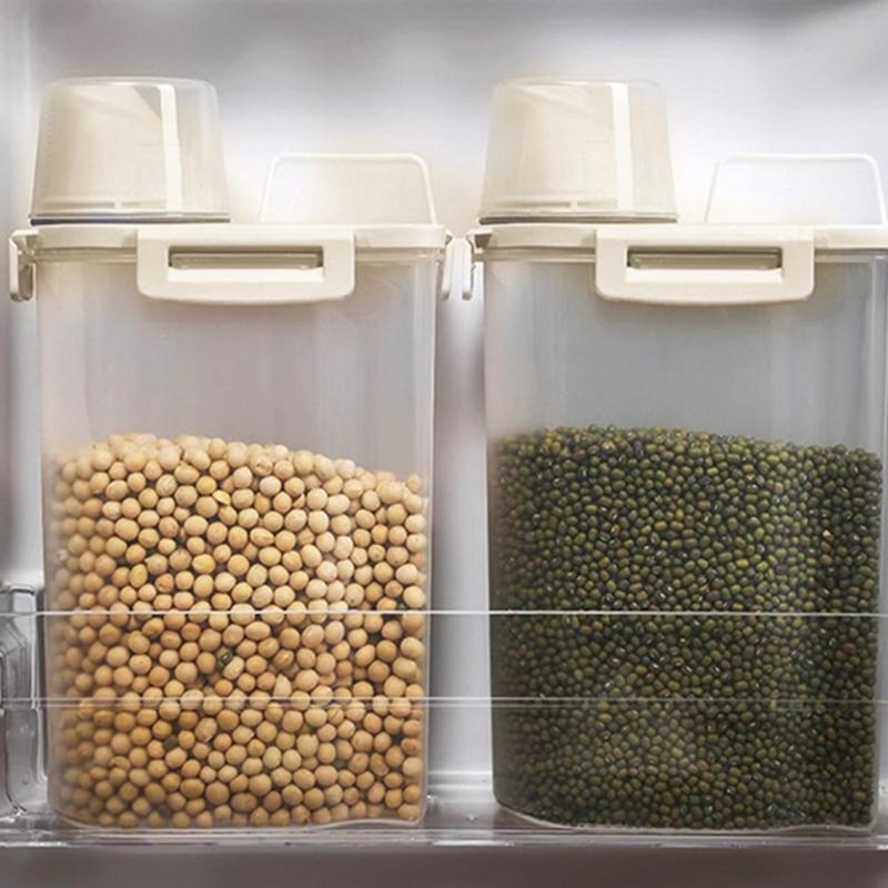 Portable Plastic Storage Canisters Sturdy Cereal Dispenser Jars For Healthy Eating Enthusiasts Students And Homemakers