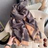 Fashion Light Luxury Little Bee Pattern Imitation Cashmere Scarf Korean Version Versatile Warm Shawl Thickened Outer Scarf