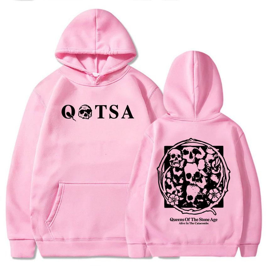 Mikiny Alive In The Catacombs QUEENS OF THE STONE AGE QOTSA Kapela Mikina s dlouhým rukávem Pánské mikiny s kapucí Grunge Pánská mikina