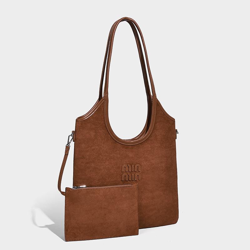 

Vintage Suede Feel Niche Design 2025 Autumn Winter New High-end Crossbody Bag Large Capacity Fashion Shoulder Bag коричневий