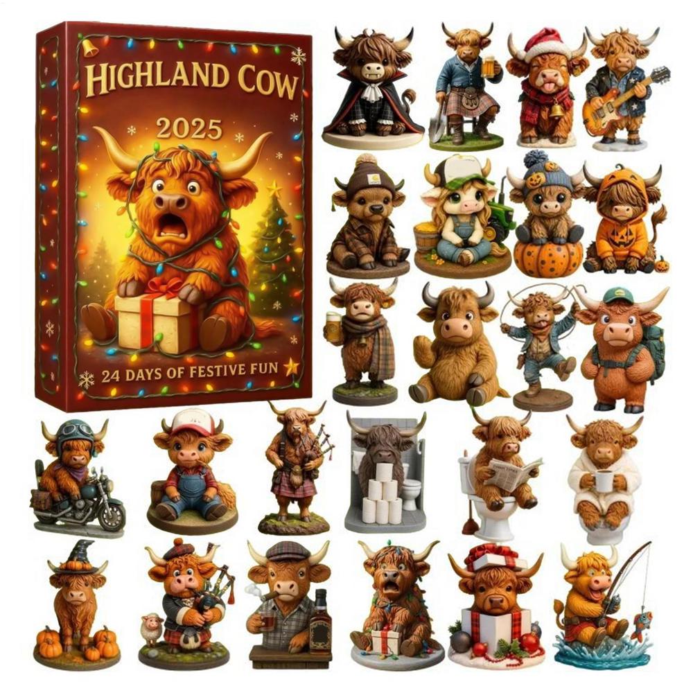 

Christmas Countdown Calendar 2D Acrylic 2026 Pendants Decorative Animal Christmas Calendar Toys for Living Room Bedroom Kitchen L червоний