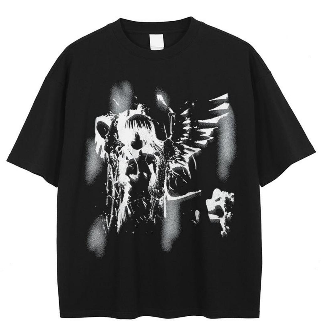 Streetwear Japoński Anime Graficzny T-shirt Bawełniany Unisex Topy Koszulki Letnie Krótkie Rękawy T-shirt