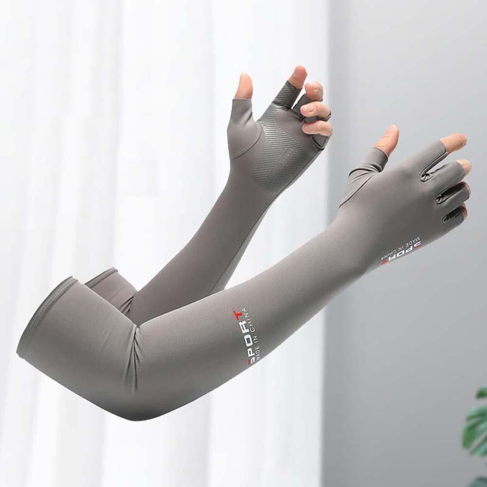 Zwei Finger mit freiliegendem halbem Finger Eisärmel Sonnenschutz Anti-UV-Armärmel Für Frauen