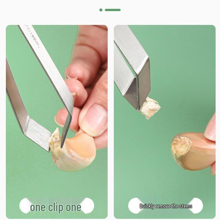 Stainless Steel Garlic Skin Peeler Clip for Quick Manual Peeling