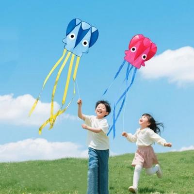 Easy To Fly 3D Soft Kite Cartoon Animal Children's Pocket Kite Durable Octopus Kite  Beach Garden