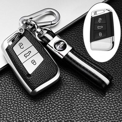 TPU Deri Araba Anahtarı Kapağı VW Volkswagen Magotan Passat B8 Skoda Superb Kodiaq A7 Anahtarlık Uzaktan Fob Koruyucu Kılıf
