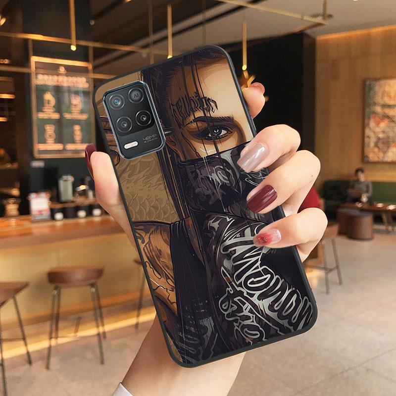 Sexy Ärmel Tattoo Mädchen Telefon Fall für OPPO Realme GT 2 Pro X2 Pro XT C25S 8 7 6 Pro 6i GT Master C3 C21 C21Y C11 X3 SuperZoom