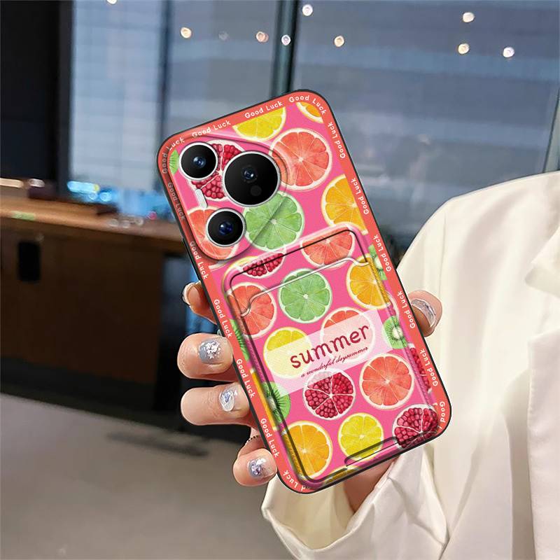 Waterproof Silicone Phone Case For Huawei P70 Pro/Pura 70 Pro+ Fashion Design Full Wrap Soft Case Card Slot Durable Cute
