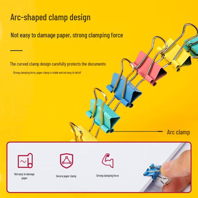 Deli 15mm Colorful Metal Binder Clips