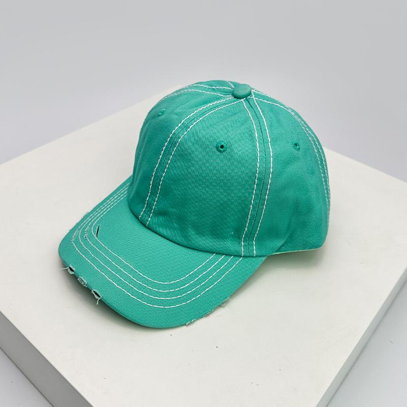 New Unisex Solid Distress Retro Baseball Hats Breathable Street Sunshade Simple Peaked Cap Versatile Fashion Casual Broken Style