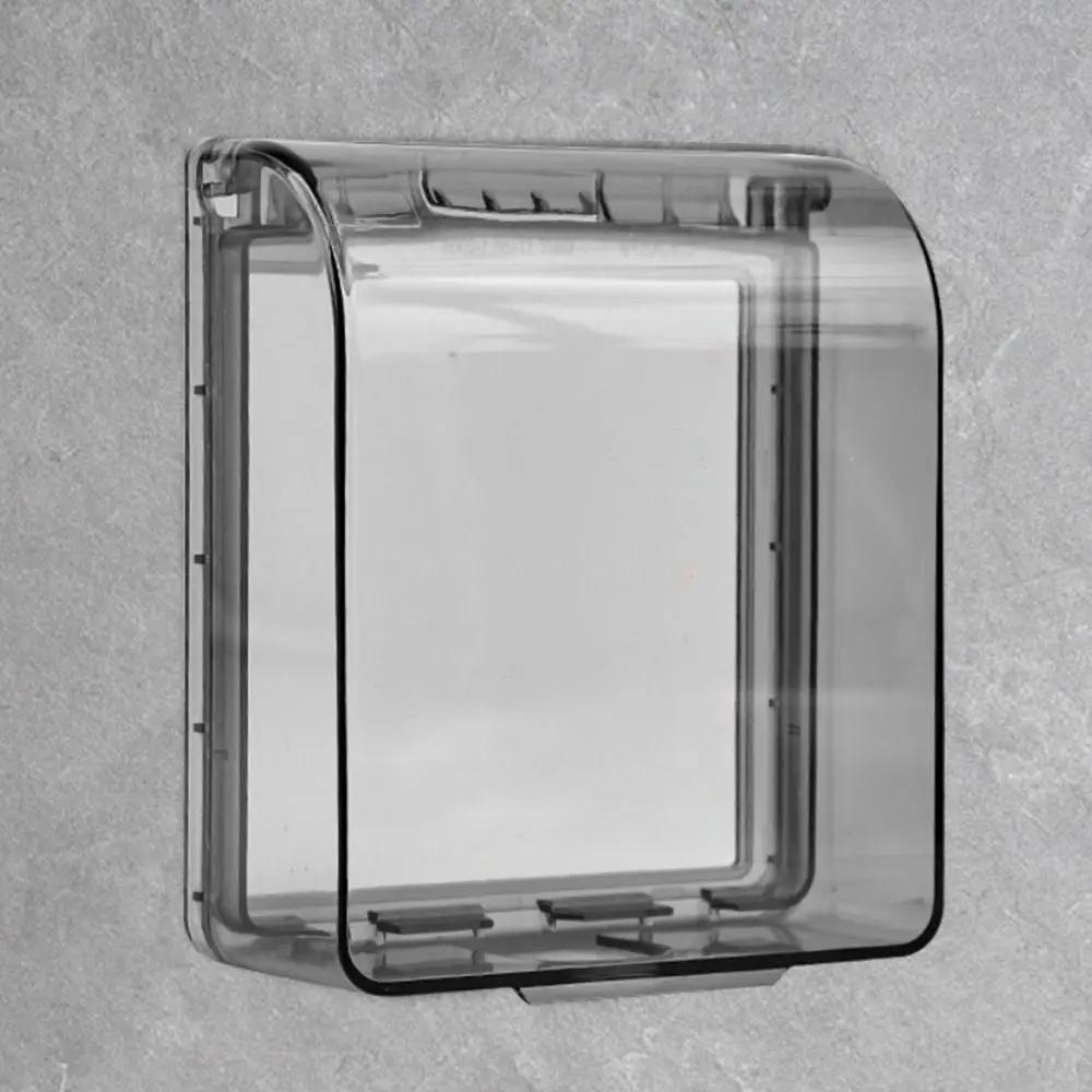 86 Type Self-Adhesive Switch Protective Cover Wall-mounted Socket Waterproof Box Bathroom Electric Plug Cover Splash-Proof Box