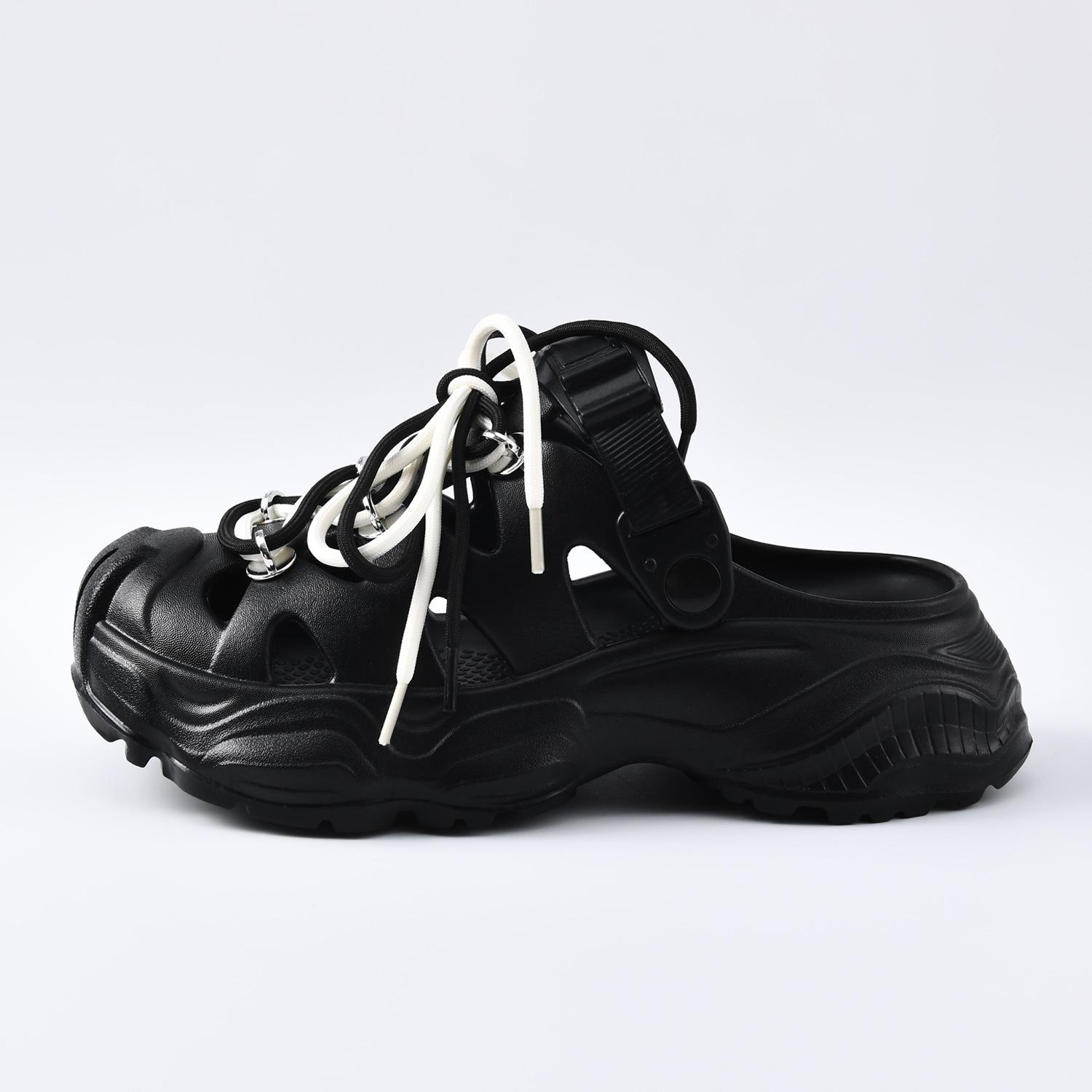 

EVA hole shoes men s new beach outdoor non-slip deodorant bag head slippers summer wear 36-37 чорний