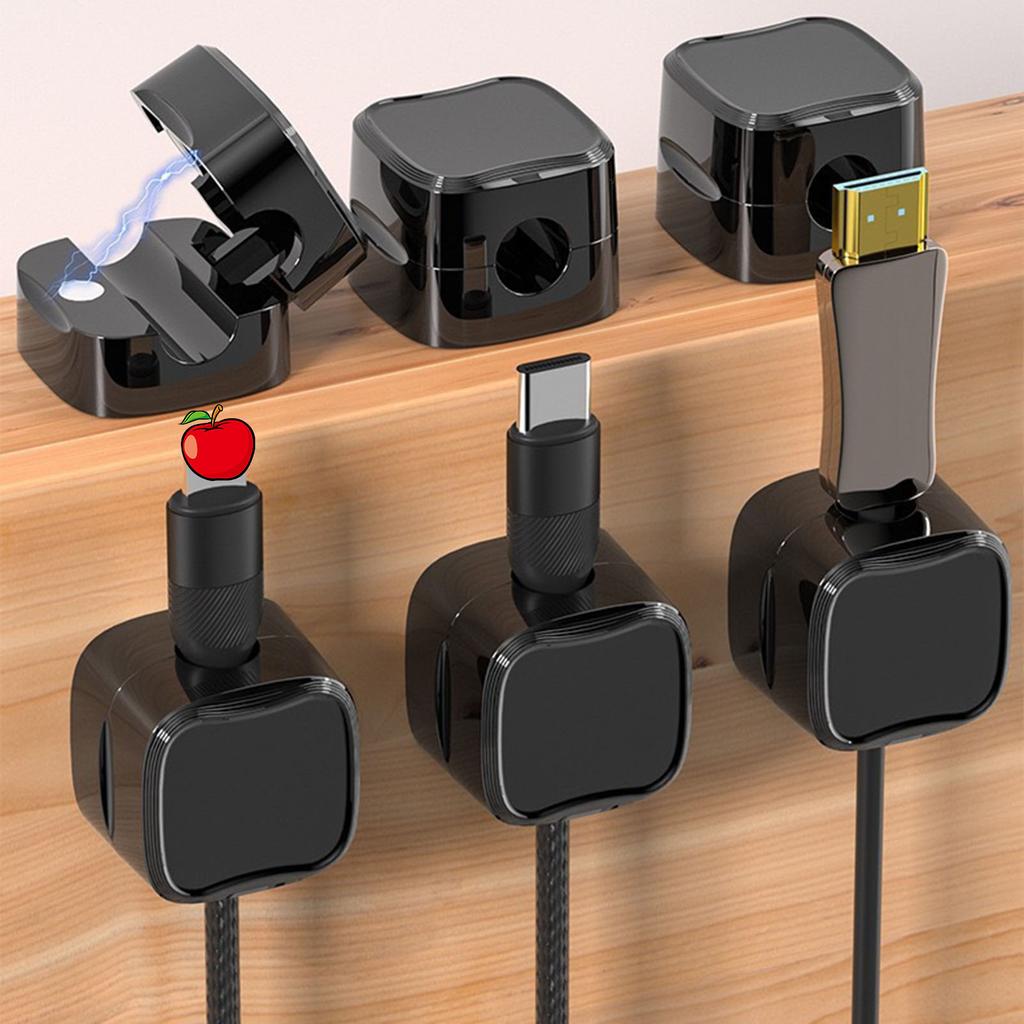 6pcs Magnetic Cable Holders Strong Adhesive cable Winder Cord Organizer for Home Office Desk Phone Car