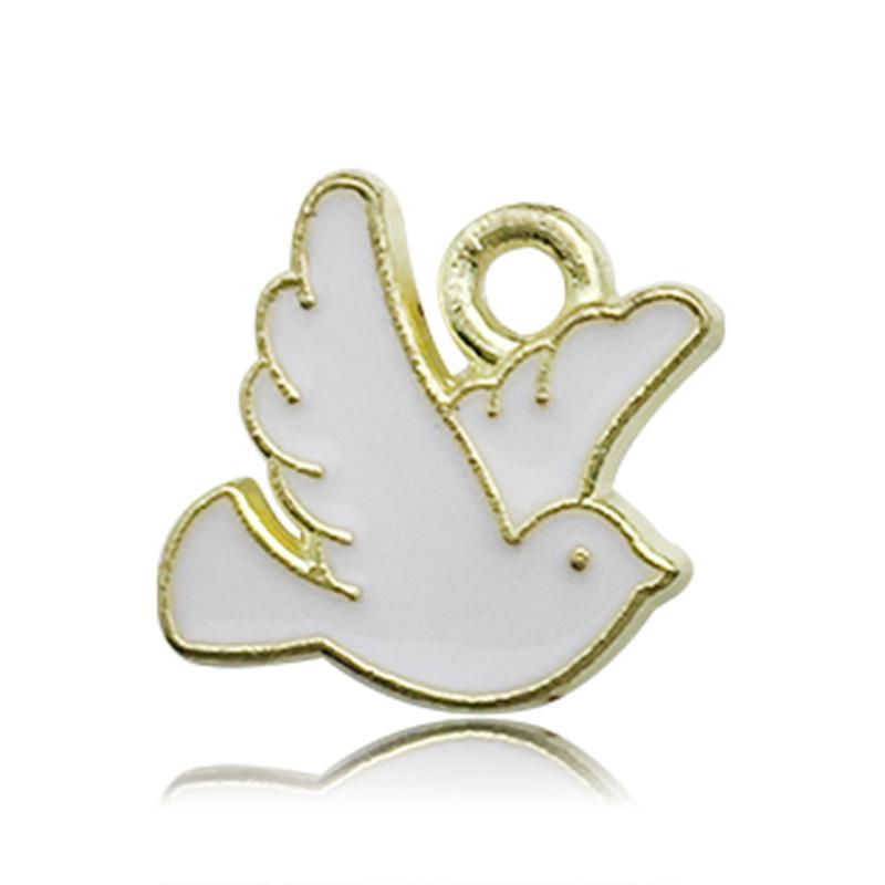 Korean Alloy Drip Oil Pigeon Pendant for DIY Jewelry & Hair Accessories