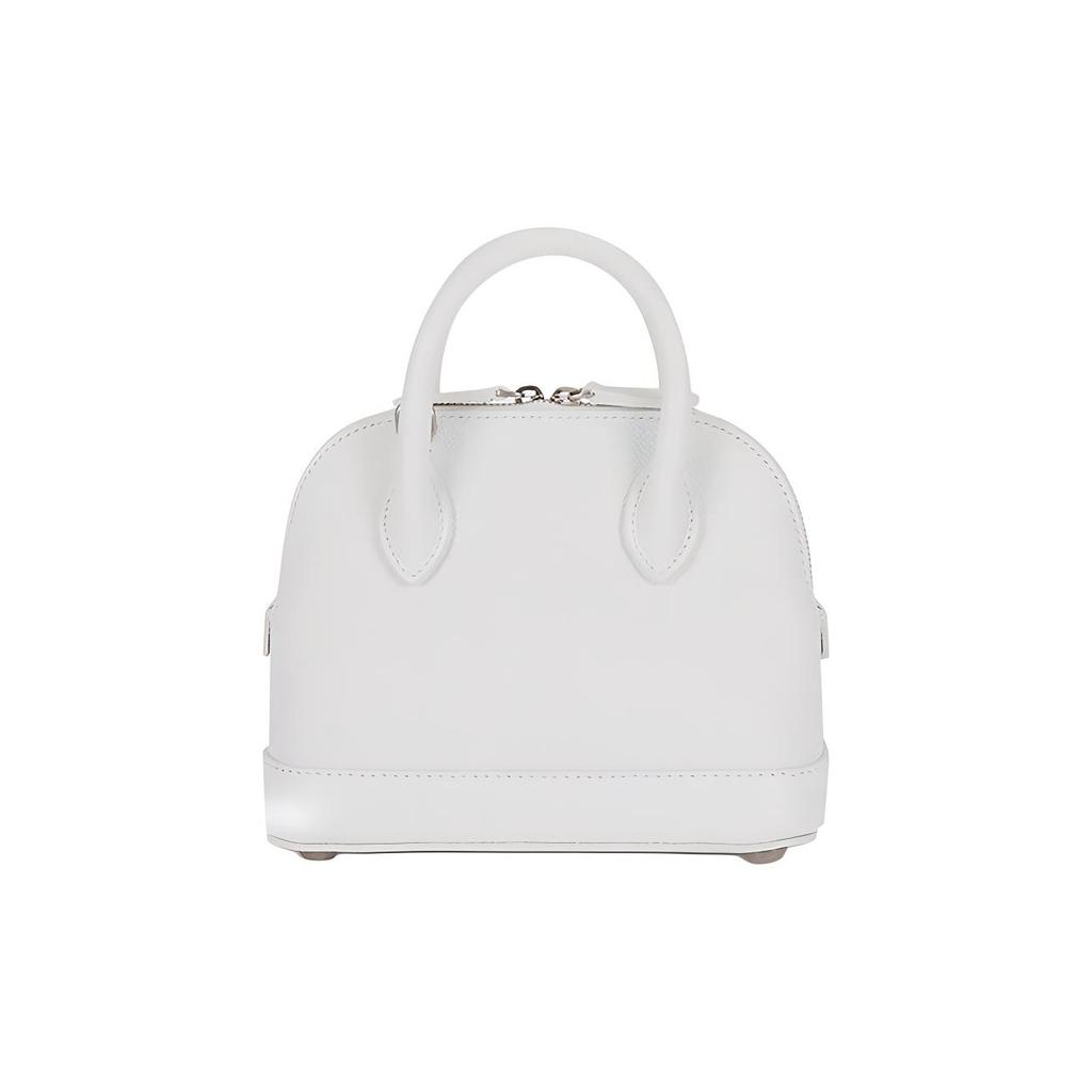 Balenciaga Ville Logo Print Calfskin Shell Bag Women Handbags White 550646-0OTN3-9060