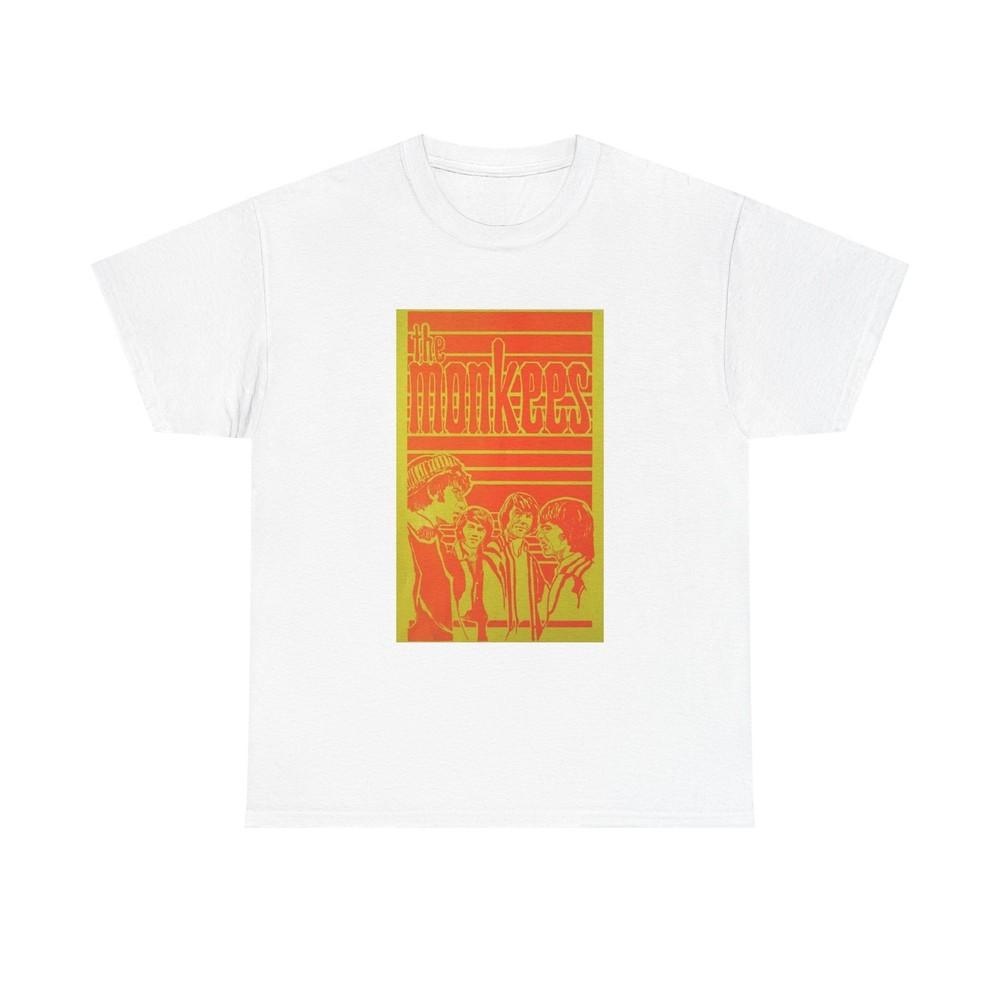 The Monkees Tshirt Vintage Poster Rock 70s Retro Graphic Unisex Heavy Cotton Tee Unisex T-Shirt S