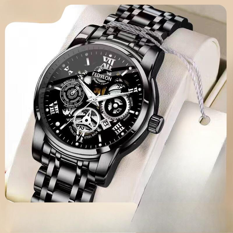 

Мужские полностью полые автоматические механические часы водонепроницаемые светящиеся кварцевые часы деловые часы