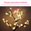 Artificial Cherry Blossom Tree Lights 36 Light Cherry Flower Tree Touch Switch 2 Light Modes Aesthet