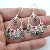 Natural Labradorite Earring-925 Sterling Silver Handmade Dangle Earrings Round Shape Silver Boho Handmade Drop & Dangle For Women