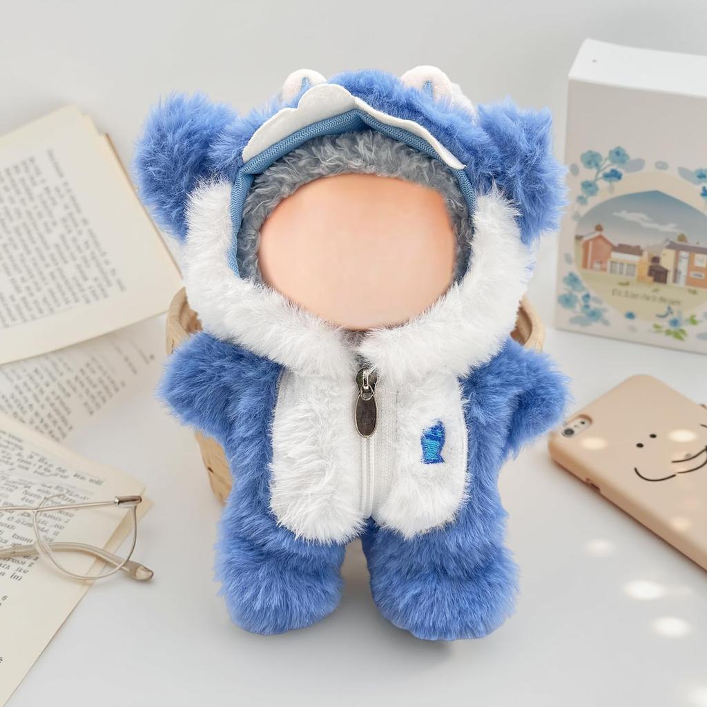 Labubu Compatible with Labubu Plush Toy Outfit Fits 15cm and 17cm Plush Doll Cute Costume DIY Doll Photo Doll Clothes for Different DIY Clothes,