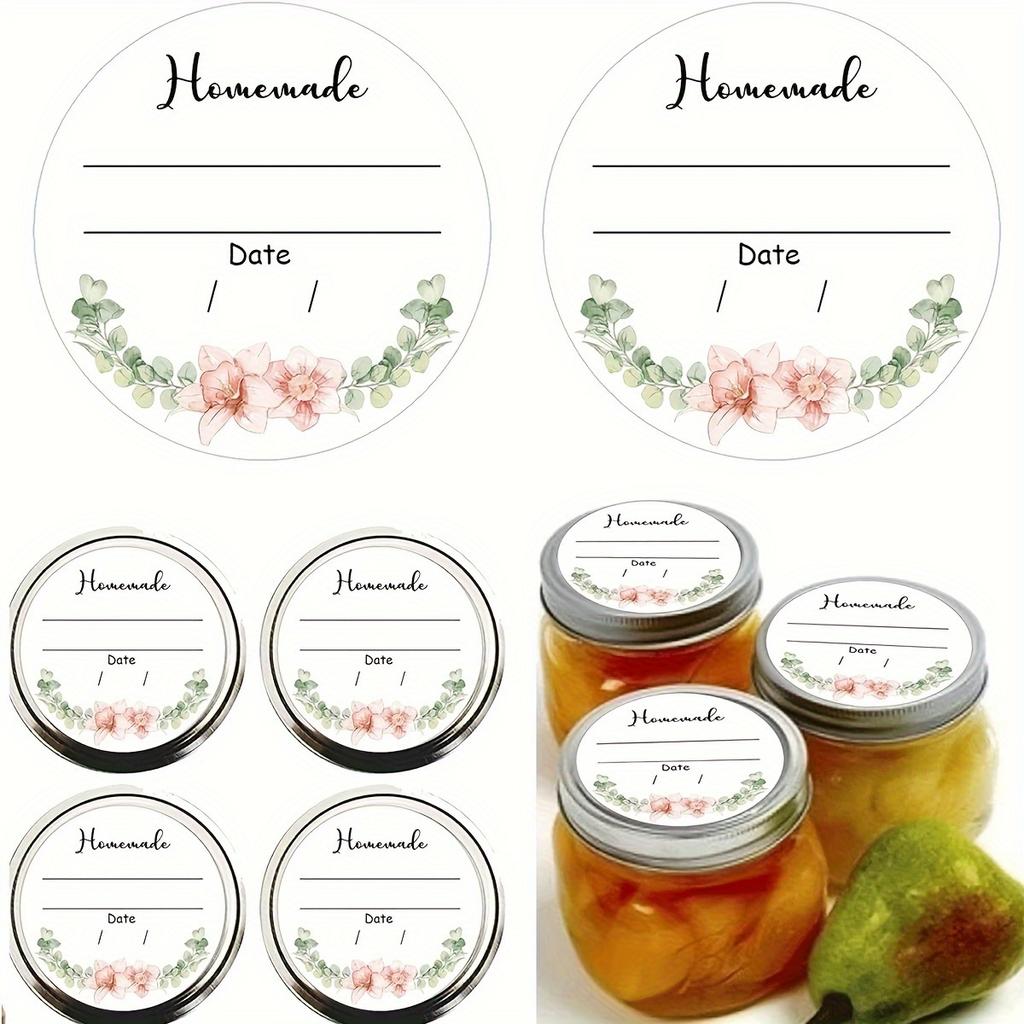 Watercolor Floral Canning Labels -5.08cm Write-On Date & Contents Stickers for Mason Jars,Spice Containers - Easy Peel and Stick