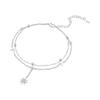 Orstarry S925 Silver Double Star Anklet Women Summer Chain Ankle Bracelet Party Jewelry Gift