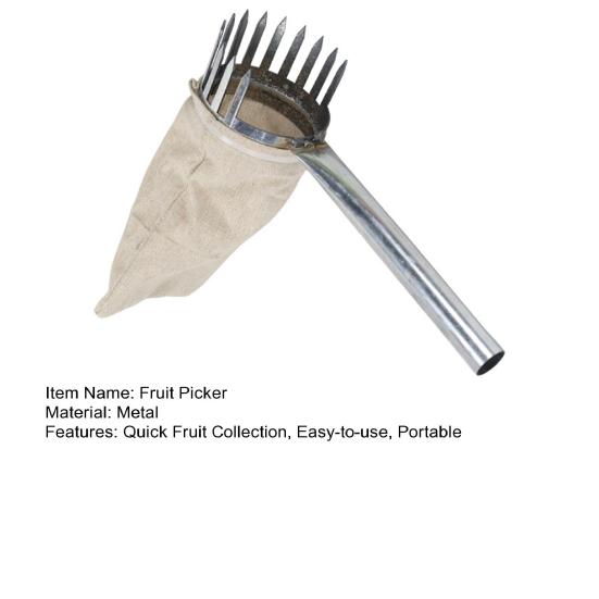 Metal Fruit Picker Light-weight Fruit Picking Tool with Bag or Cup Fruit Collection Tool for Harvesting Jujube Blueberries Longans