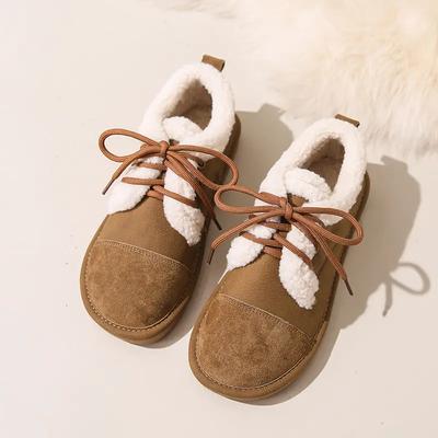 Warme damesschoenen van pluche, antislip outdoorlaarzen voor brede voeten en mollige voeten in de winter