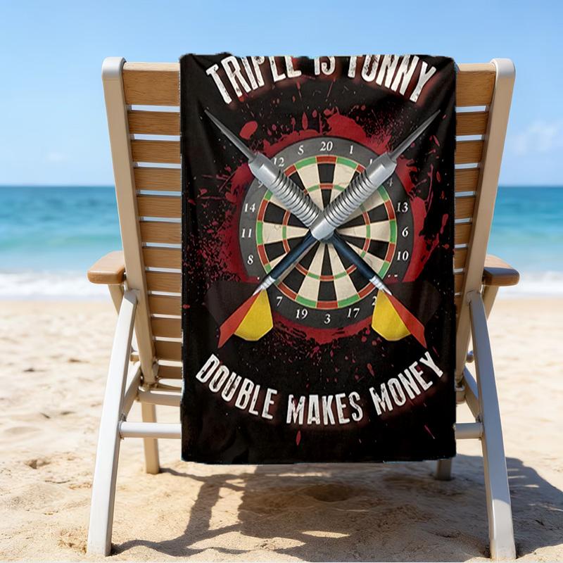 Throw Darts Printed Quick-Dry Microfiber Beach Towel Super Soft & Absorbent for Bath, Beach, Travel Bath Time Accessory, Fan Gifts