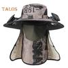 Wide Brim Sun Hat with 2 Solar Fan UV Protection Bucket Hat with Neck Flap And Face Guard 3 Speed Adjustable Fan Hat for Outdoor Fishing Camping