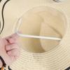 Summer bow straw hat beach hat big eaves streamer vacation play outdoor breathable sunshade wavy edge sun protection hat