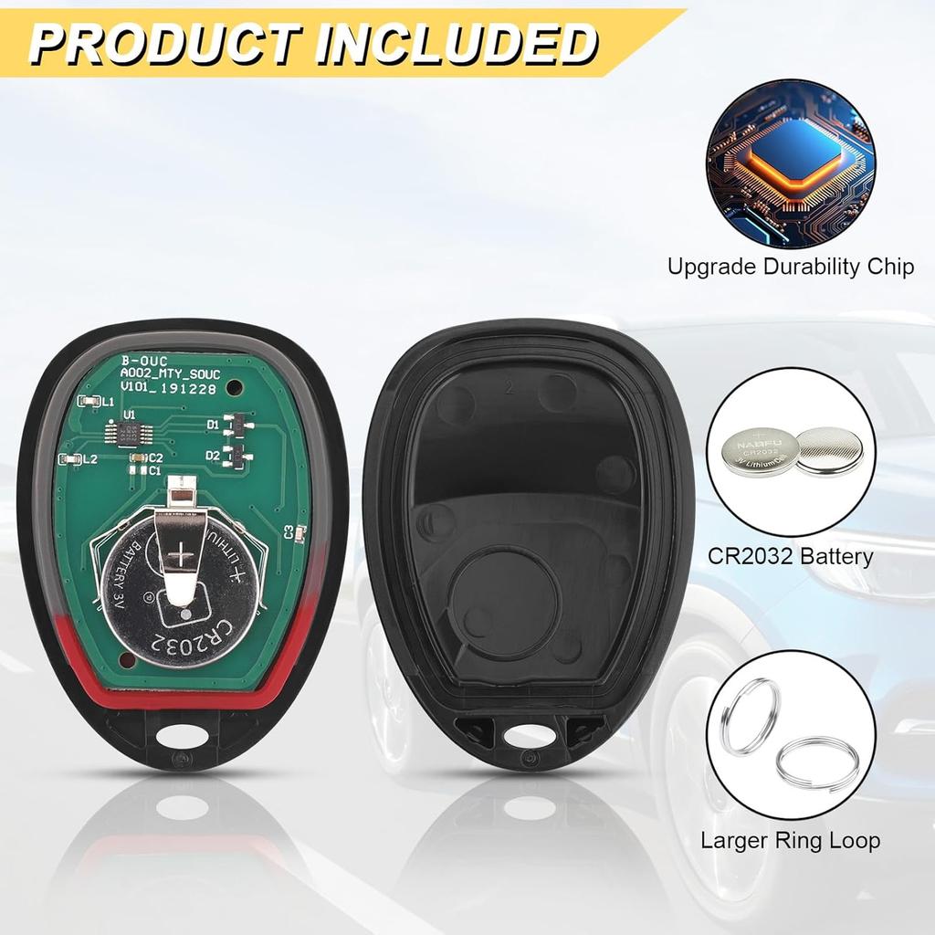 Key Fob Replacement for 07-14 Chevy Suburban Tahoe/ 09-17 Traverse/ 07-14 GMC Yukon/ 08-17 Acadia Buick Enclave/ 07-13 Escalade Car Keyless Entry