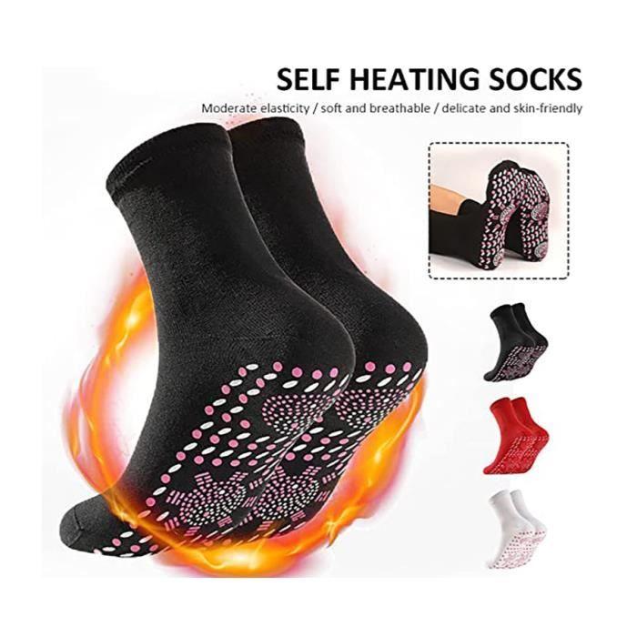 Chaussettes de santé - Non spécifié - Auto-chauffantes - Acupression - Tourmaline - Rouge