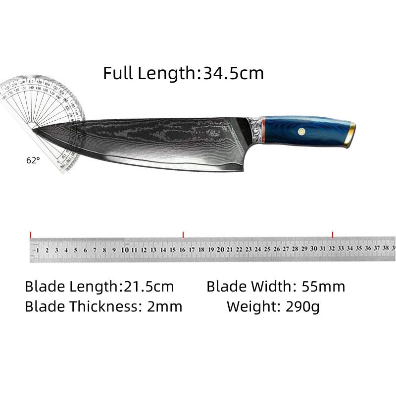 67Layer Damascus Steel Chef Knife Razor Sharp VG10 Home Kitchen Gyuto Slicing Meat Salmon Fish Vegetable Knives