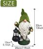 Flocked Garden Gnome Ornaments with Solar Powered Lights Lantern, Waterproof Resin Garden Statue Out