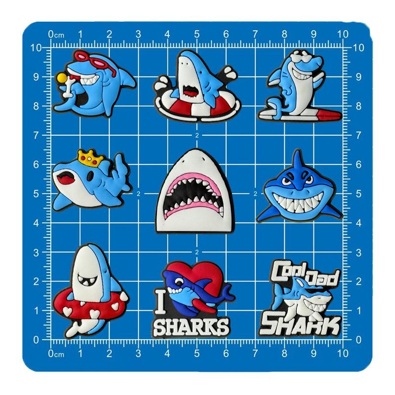 1-10PCS Cute Sharks Shoes Accessories Boys Girls Sandals Garden Shoe Buckle Decorations Fit Charm Party Gift