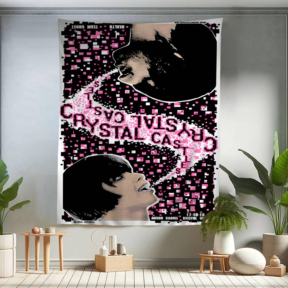 Band CCrystal Castles Chart Tapestry For Living Room Home Dorm Decor Art Home Decor