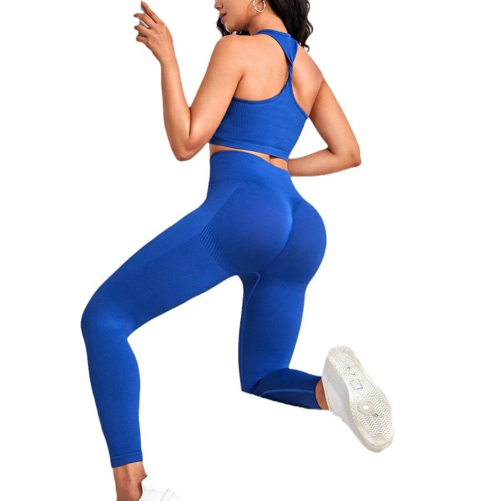 Seamless Quick-Dry Yoga Set: Moisture-Wicking Vest & Sweat-Absorbing Leggings