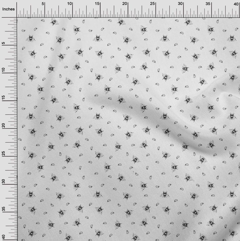 oneOone Tela gris flexible de algodón, material artístico colorido para vestir, tela estampada cortada a medida, 40 pulgadas