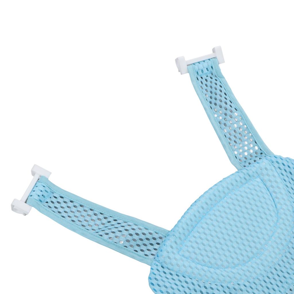 Five Corner Bath Seat Support Net Skid Proof Adjustable Universal Breathable Mesh Soft Headrest Baby Bath Net for Infant Blue