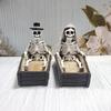 Cross-Border Halloween Skull Couple Resin Decoration Ornament