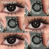 FUNSACHY 1pair New Natural Contact Lenses Black Contacts Gray Lenses Color Brown Contact Lens Yearly Beautiful Pupils for Women
