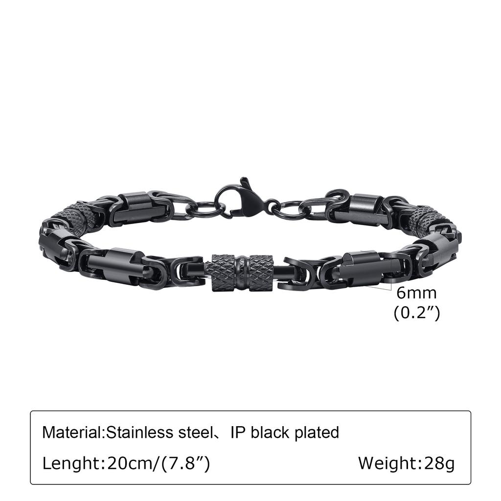 Punk Byzantine Bracelets for Men Boys,Stainless Steel Handmade Links Bracelet,Stylish Casual Jewelry Gifts