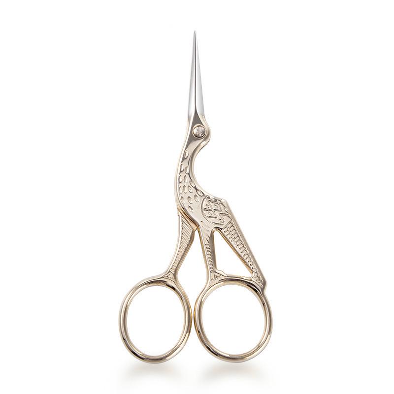 Large Crane Scissors for Handicraft, Tea Ceremony, and Thread Cutting - Vintage Stainless Steel.