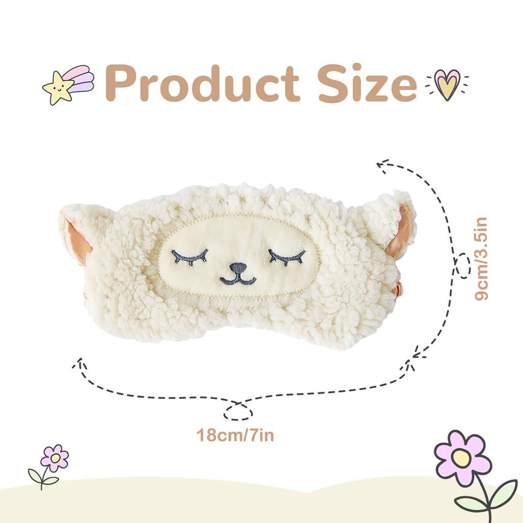 3D Cute Breathable Eye Mask Made from Natural Silk and Plush