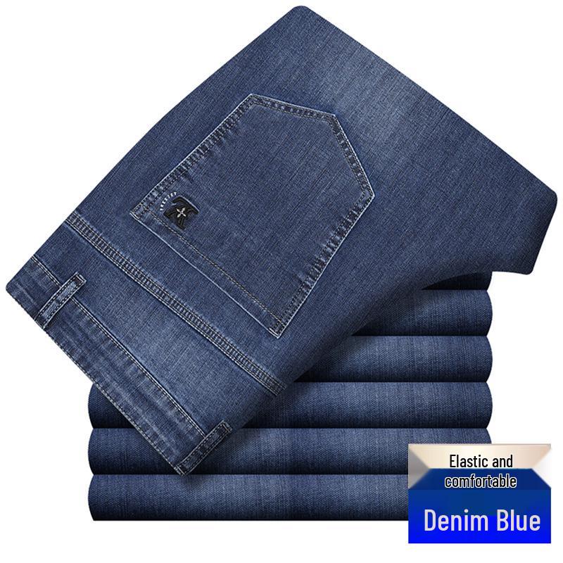 Herren Jeans mit hohem Bund, locker, dehnbar