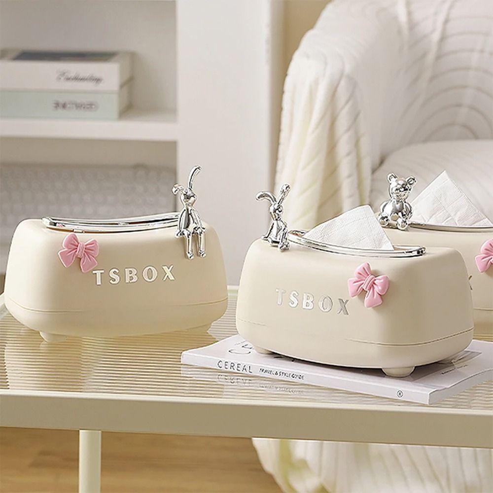1Pcs Plastic Home Desktop Tissue Box With Spring Paper Container New Tissue Case