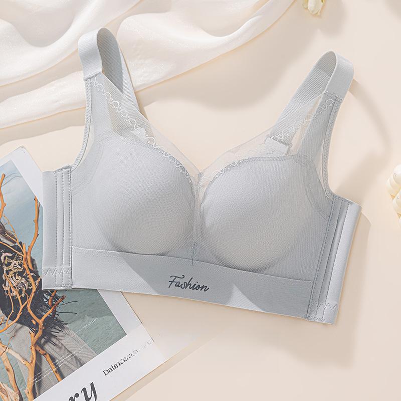 Simple Gathering Bra Women's Adjustable Bra Gathering Anti Sagging Comfortable and Breathable Lace Bra